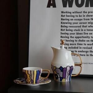 Philotimo Fine bone China Tea set Op art MCM Style Memphis Collection